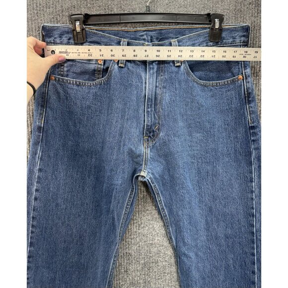 Levis 505 Jeans Men’s 36x32 Blue Regular Straight Leg Denim Medium Wash - Picture 7 of 9